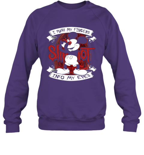 w18l i push my fingers into my eyes mickey x slipknot shirts sweatshirt 35 front purple