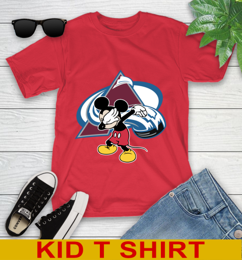 Colorado Avalanche NHL Hockey Dabbing Mickey Disney Sports Youth T-Shirt 10