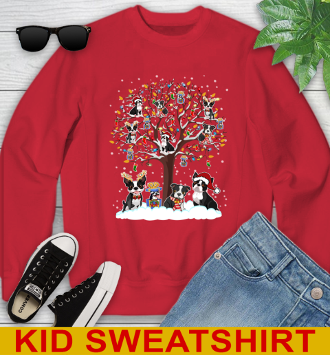 Boston terrier dog pet lover light christmas tree shirt 115