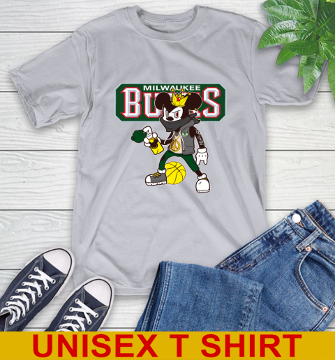 Milwaukee Bucks NBA Basketball Mickey Peace Sign Sports T-Shirt 6