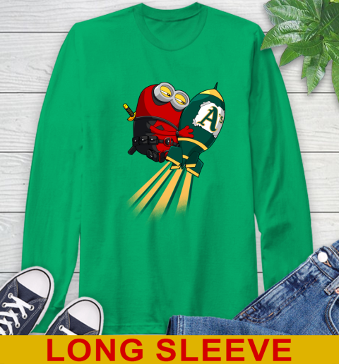 MLB Baseball Oakland Athletics Deadpool Minion Marvel Shirt Long Sleeve T-Shirt 8