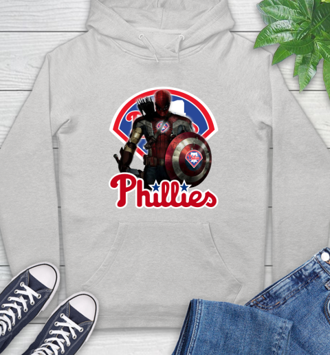 MLB Captain America Thor Spider Man Hawkeye Avengers Endgame Baseball Philadelphia Phillies Hoodie