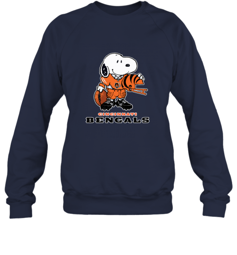 Snoopy A Strong And Proud Cincinnati Bengals NFL 5tl1 snoopy a strong and proud cincinnati bengals nfl sweatshirt 35 front navy
