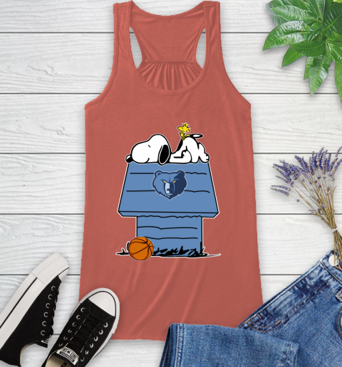 Memphis Grizzlies NBA Basketball Snoopy Woodstock The Peanuts Movie Racerback Tank 4
