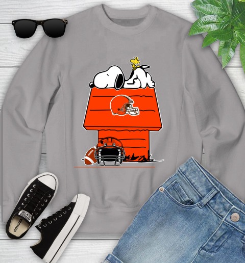 Cleveland Browns NFL Football Snoopy Woodstock The Peanuts Movie Youth Sweatshirt 4