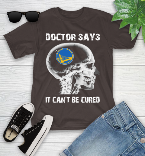NBA Golden State Warriors Basketball Skull It Can't Be Cured Shirt Youth T-Shirt 6