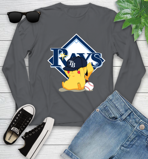 MLB Pikachu Baseball Sports Tampa Bay Rays Youth Long Sleeve 8