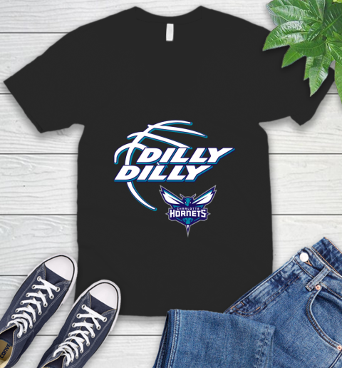 NBA Charlotte Hornets Dilly Dilly Basketball Sports V-Neck T-Shirt 2