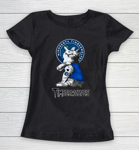 NBA Basketball My Cat Loves Minnesota Timberwolves Women's T-Shirt