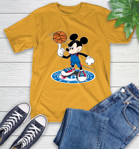 NBA Basketball Philadelphia 76ers Cheerful Mickey Disney Shirt T-Shirt 3