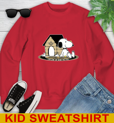 NFL Football New Orleans Saints Snoopy The Peanuts Movie Shirt Youth Sweatshirt 8