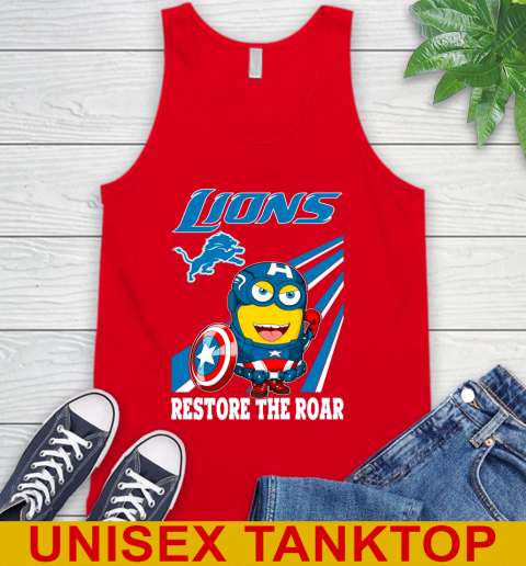 NFL Football Detroit Lions Captain America Marvel Avengers Minion Shirt Tank Top 5