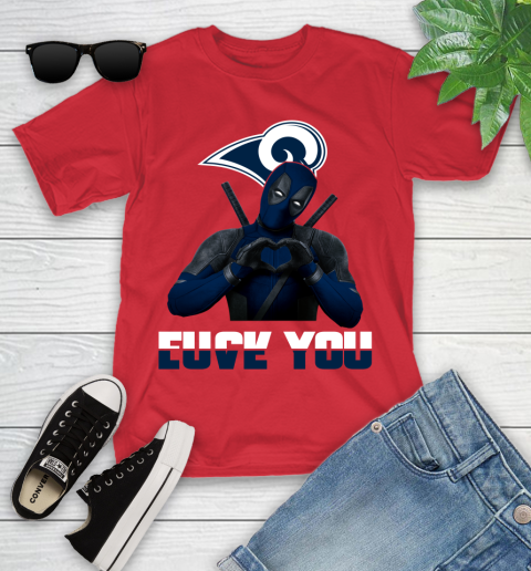 NHL Los Angeles Rams Deadpool Love You Fuck You Football Sports Youth T-Shirt 13