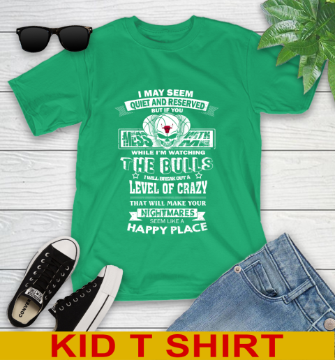 Chicago Bulls NBA Basketball If You Mess With Me While I'm Watching My Team Youth T-Shirt 7