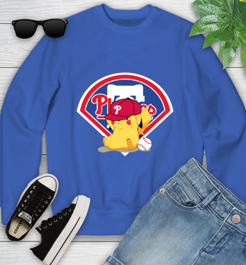 MLB Pikachu Baseball Sports Philadelphia Phillies Youth Sweatshirt 8