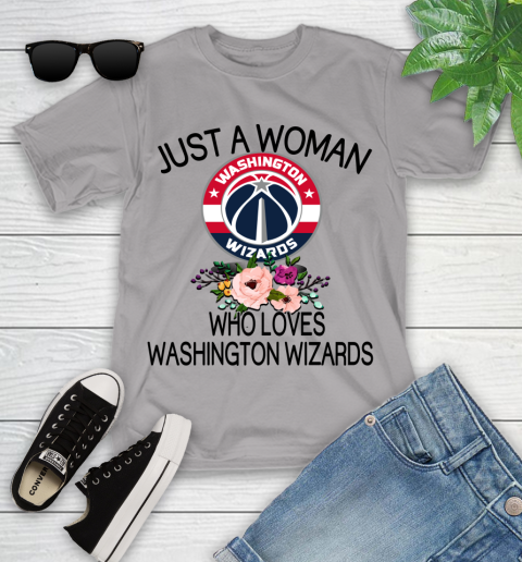 NBA Just A Woman Who Loves Washington Wizards Basketball Sports Youth T-Shirt 2