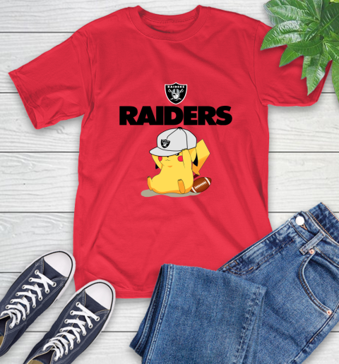 NFL Pikachu Football Sports Oakland Raiders T-Shirt 10