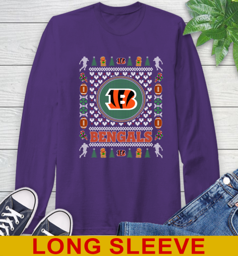 Cincinnati Bengals Merry Christmas NFL Football Loyal Fan Long Sleeve T-Shirt 5