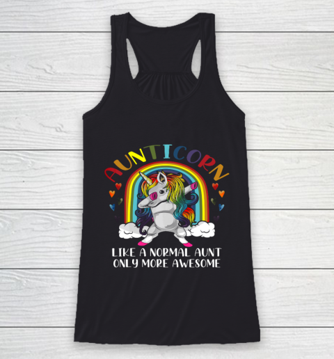 Aunticorn Like An Aunt Only Awesome Dabbing Unicorn Racerback Tank