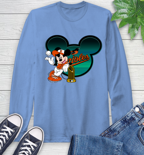 MLB Baltimore Orioles The Commissioner's Trophy Mickey Mouse Disney Long Sleeve T-Shirt 11