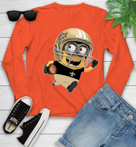 NFL New Orleans Saints Minions Disney Football Sports Youth Long Sleeve 4