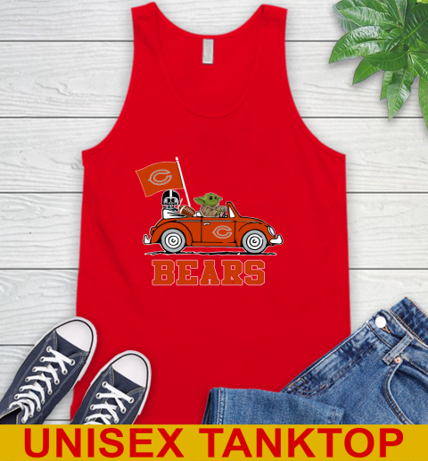 NFL Football Chicago Bears Darth Vader Baby Yoda Driving Star Wars Shirt Tank Top 6