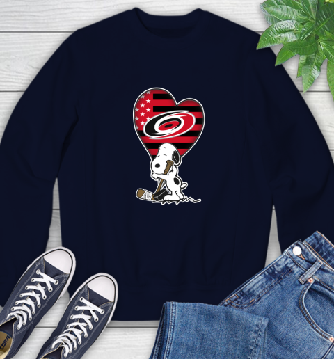 Carolina Hurricanes NHL Hockey The Peanuts Movie Adorable Snoopy Sweatshirt 3