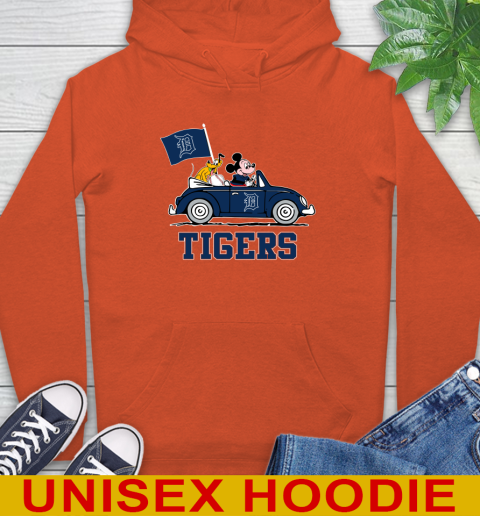 MLB Baseball Detroit Tigers Pluto Mickey Driving Disney Shirt Hoodie 5