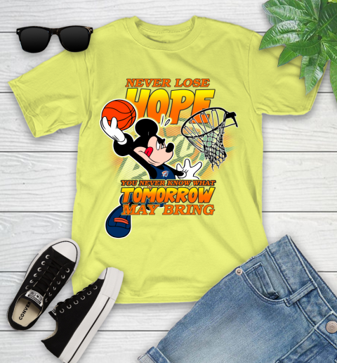 Oklahoma City Thunder NBA Basketball Mickey Disney Never Lose Hope Youth T-Shirt 10
