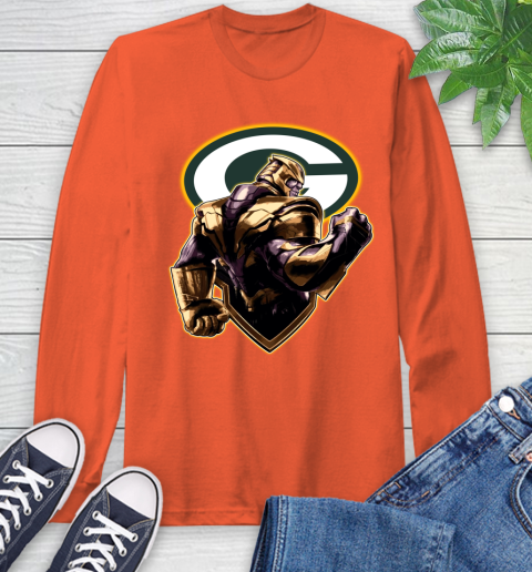 NFL Thanos Avengers Endgame Football Sports Green Bay Packers Long Sleeve T-Shirt 5