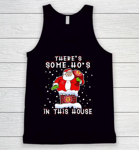 Houston Rockets Christmas There Is Some Hos In This House Santa Stuck In The Chimney NBA Tank Top
