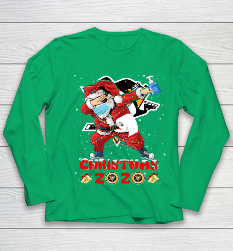 Pittsburgh Penguins Funny Santa Claus Dabbing Christmas 2020 NHL Youth Long Sleeve 4
