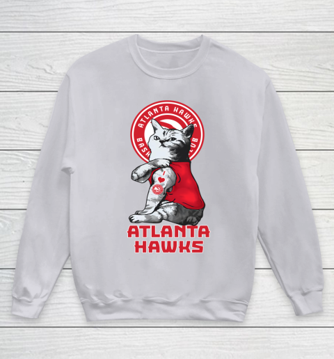 NBA Basketball My Cat Loves Atlanta Hawks Youth Sweatshirt 3