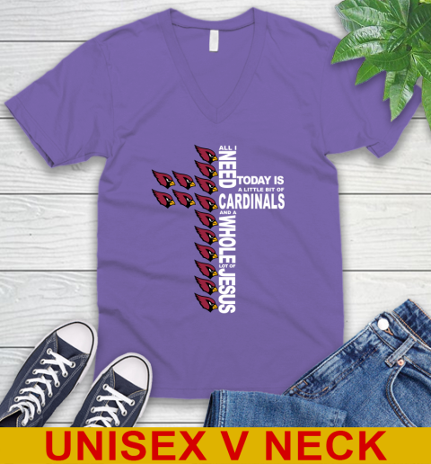 NFL All I Need Today Is A Little Bit Of Arizona Cardinals Shirt V-Neck T-Shirt 8