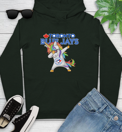 Toronto Blue Jays MLB Baseball Funny Unicorn Dabbing Sports Youth Hoodie 13