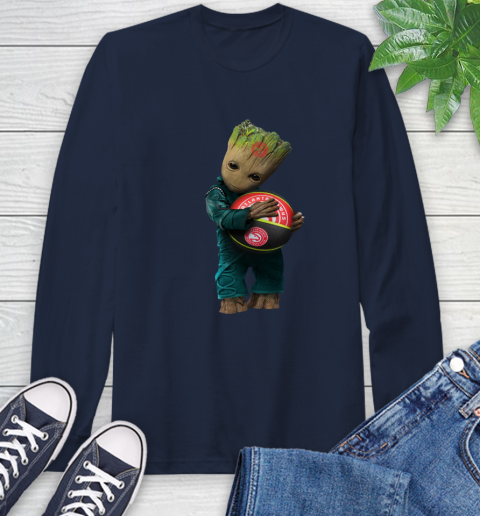 NBA Groot Guardians Of The Galaxy Basketball Sports Atlanta Hawks Long Sleeve T-Shirt 4