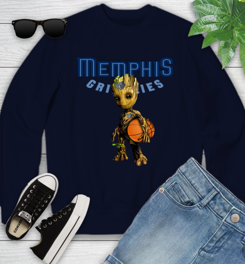 Memphis Grizzlies NBA Basketball Groot Marvel Guardians Of The Galaxy Youth Sweatshirt 3