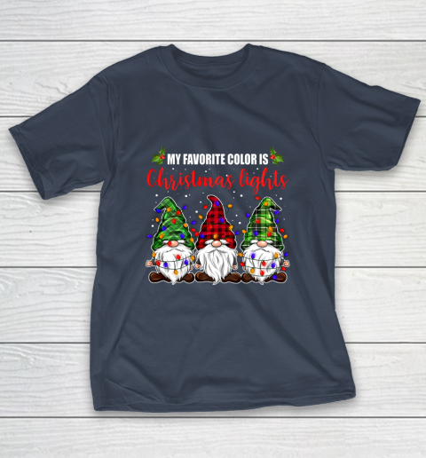 My Favorite Color Is Christmas Light Gnome Merry Christmas T-Shirt 3