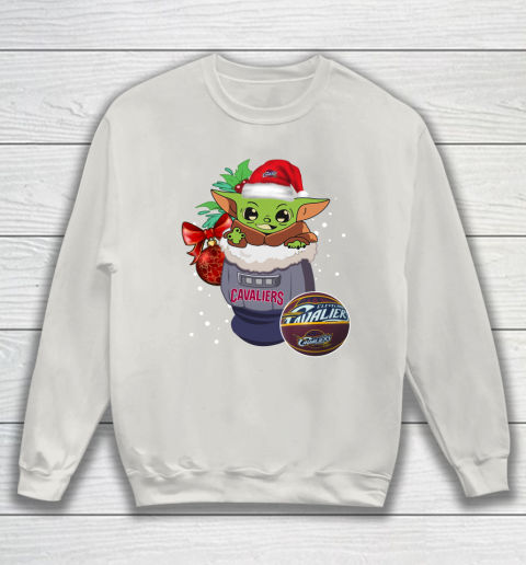 Cleveland Cavaliers Christmas Baby Yoda Star Wars Funny Happy NBA Sweatshirt 10