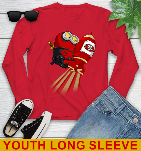 NFL Football San Francisco 49ers Deadpool Minion Marvel Shirt Youth Long Sleeve 11