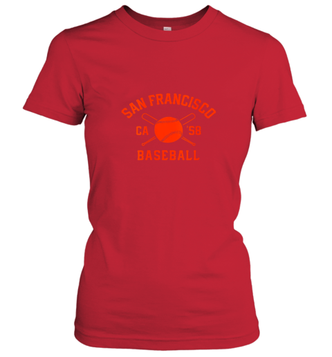 c99f womens san francisco baseball vintage sf the city cali retro gift ladies t shirt 20 front red