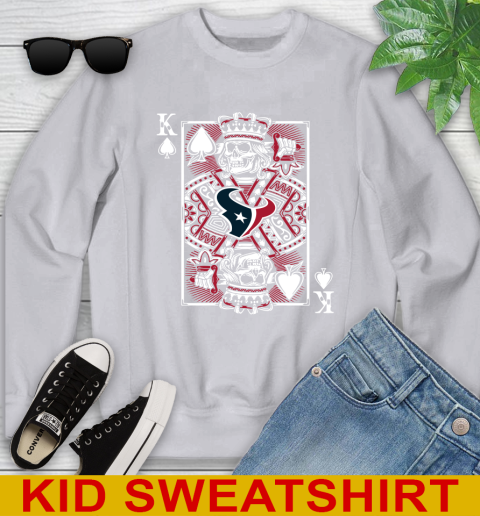 Houston Texans NFL Football The King Of Spades Death Cards Shirt Youth Sweatshirt - Image 4