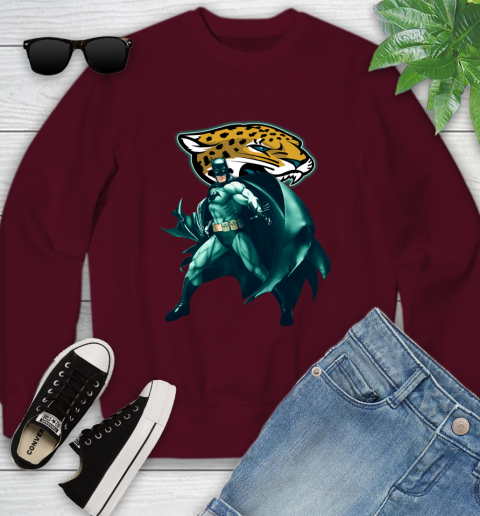 NFL Batman Football Sports Jacksonville Jaguars Youth Sweatshirt 5