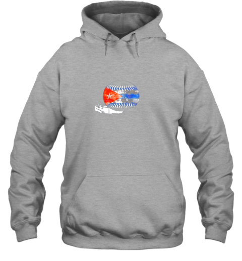 miyp vintage baseball cuba flag shirt cuban pride hoodie 23 front sport grey