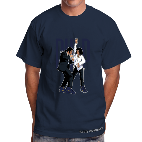 Air Jordan 12 Michigan Matching Sneaker Tshirt Pulp Fiction Dance Navy and Yellow Jordan Tshirt