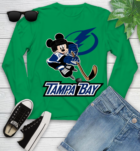 NHL Tampa Bay Lightning Mickey Mouse Disney Hockey T Shirt Youth Long Sleeve 6