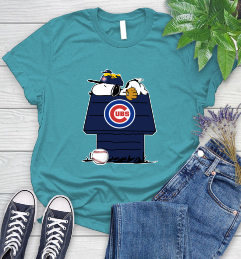 MLB Chicago Cubs Snoopy Woodstock The Peanuts Movie Baseball T Shirt Women's T-Shirt 12