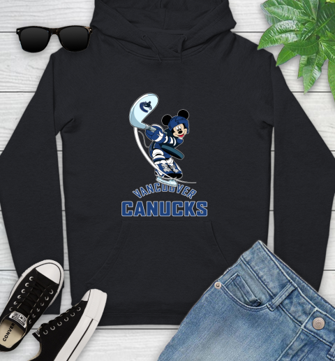 NHL Hockey Vancouver Canucks Cheerful Mickey Mouse Shirt Youth Hoodie