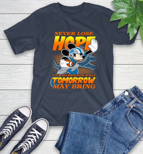 Detroit Lions NFL Football Mickey Disney Never Lose Hope T-Shirt 3