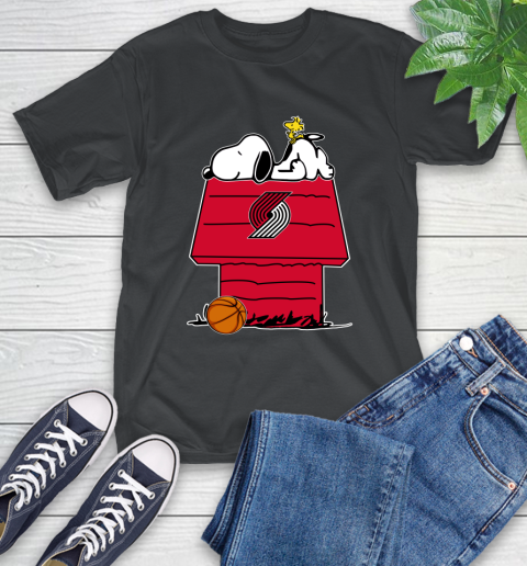 Portland Trail Blazers NBA Basketball Snoopy Woodstock The Peanuts Movie T-Shirt 2